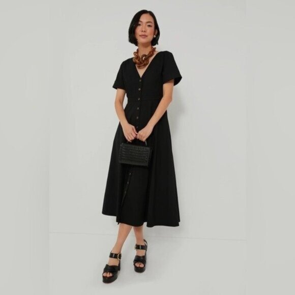 Tuckernuck Dresses & Skirts - Tuckernuck Black V‑Neck Button Front Maxi Dress